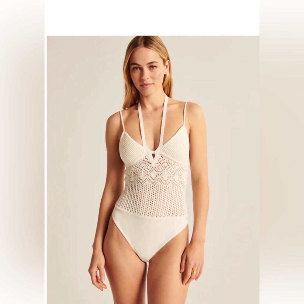 Abercrombie- NWT Crochet Halter Bodysuit - Small - Picture 7 of 8
